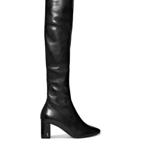 Authentic Saint Laurent Black Thigh High Leather - Picture 5 of 12